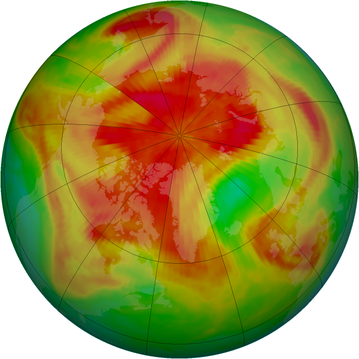 Arctic ozone map for 05 April 1989